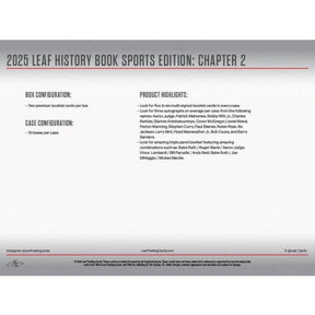 2025 Leaf History Book Sports Edition: Chapter 2 Hobby Box