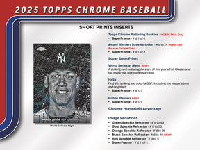 2025 Topps Chrome Baseball Hobby 12-Box Case