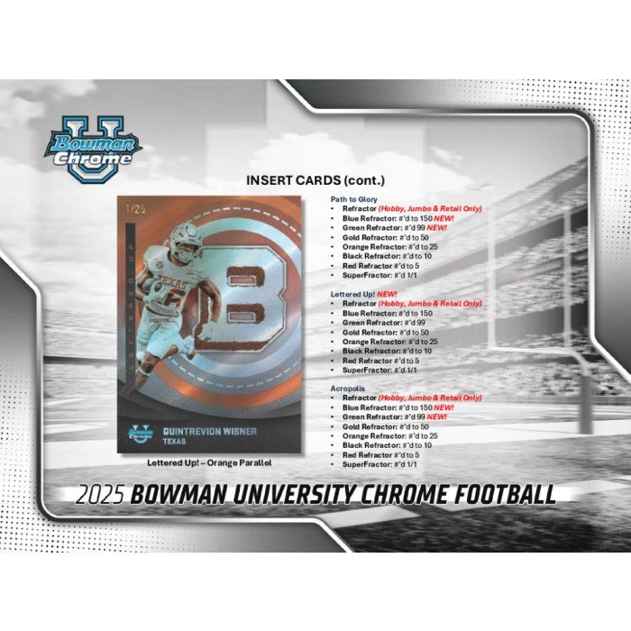2025 Bowman University Chrome Football Hobby Box