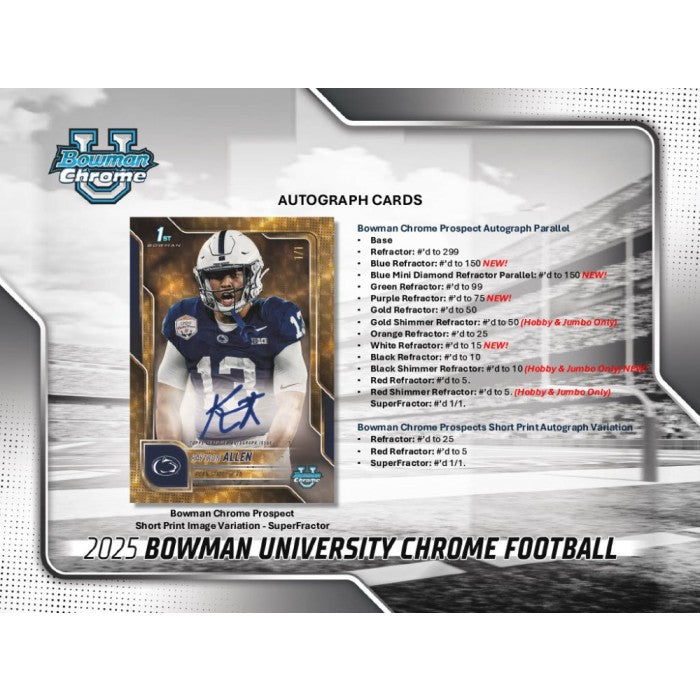 2025 Bowman University Chrome Football Breaker Delight Box