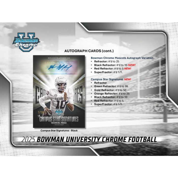 2025 Bowman University Chrome Football Hobby Box