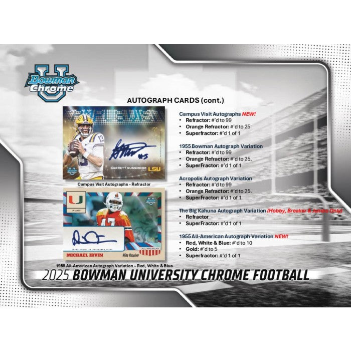 2025 Bowman University Chrome Football Breaker Delight Box