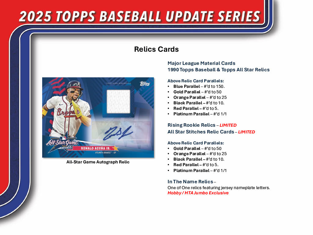 2025 Topps Update Series Hobby Jumbo 6-Box Case