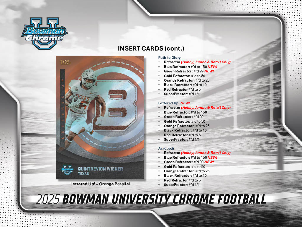 2025 Bowman University Chrome Football Hobby Jumbo Box