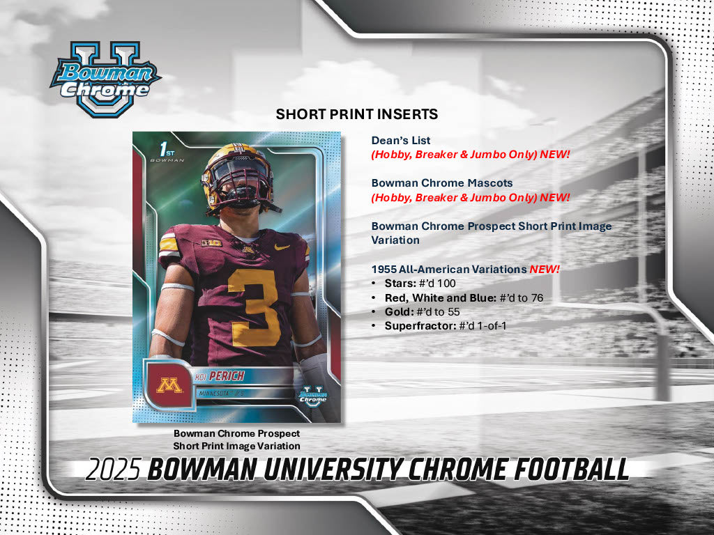 2025 Bowman University Chrome Football Hobby Jumbo Box