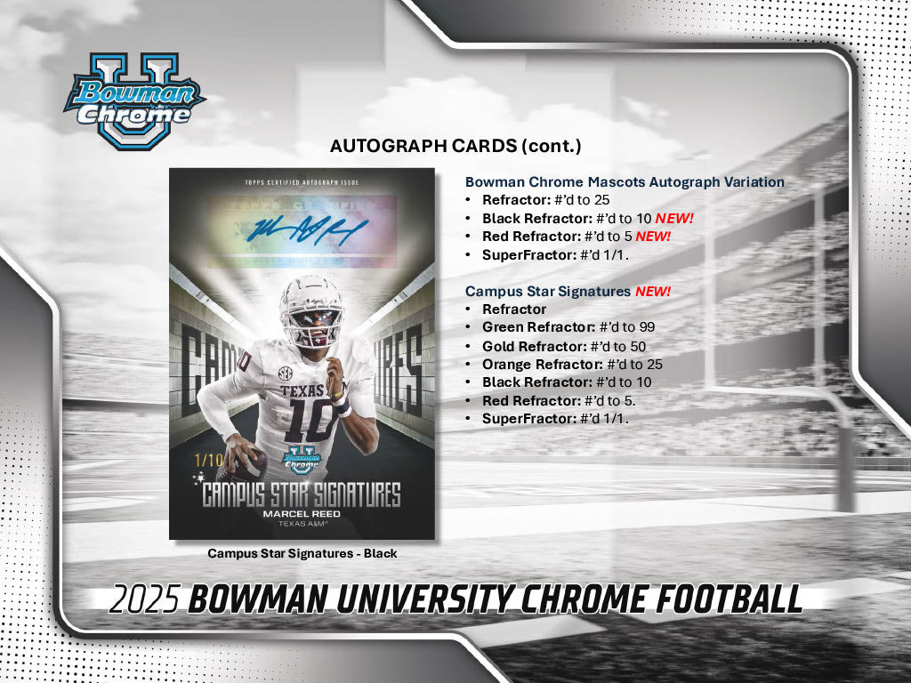2025 Bowman University Chrome Football Hobby Jumbo Box