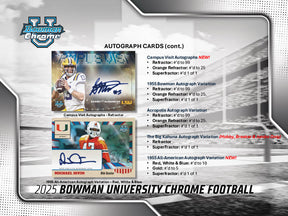 2025 Bowman University Chrome Football Hobby Jumbo Box