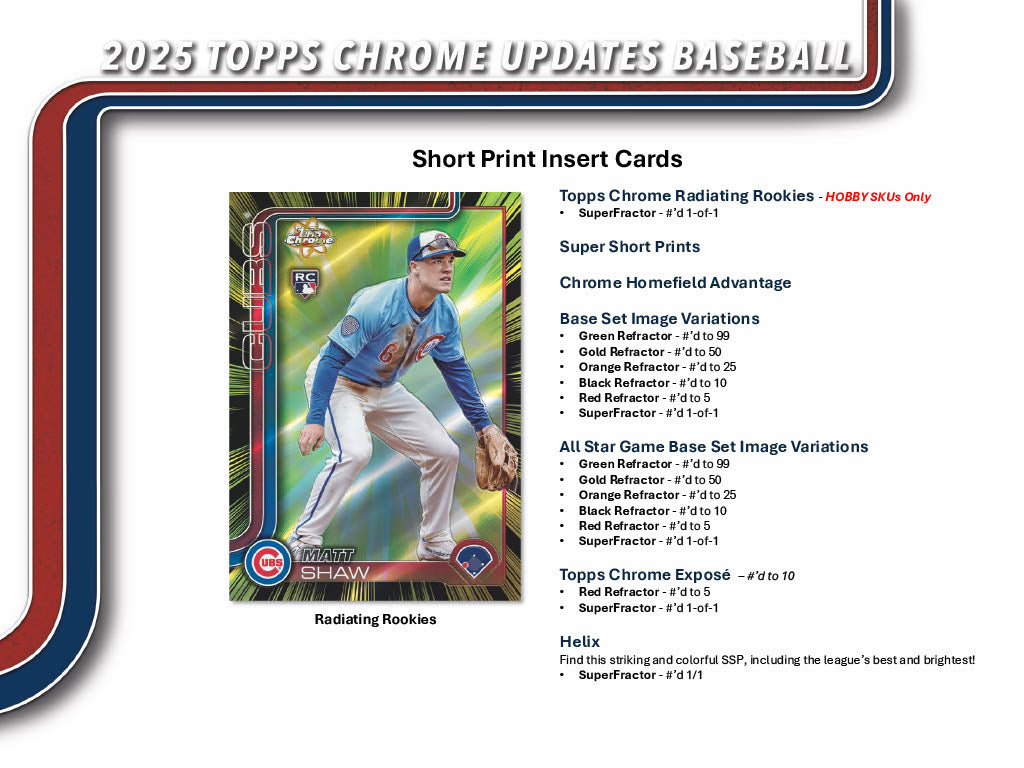 2025 Topps Chrome Update Series Baseball Hobby Jumbo 8-Box Case