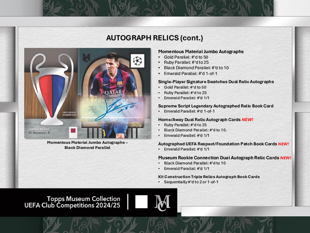 2024-25 Topps Museum Collection UEFA Club Competitions Soccer Hobby Box