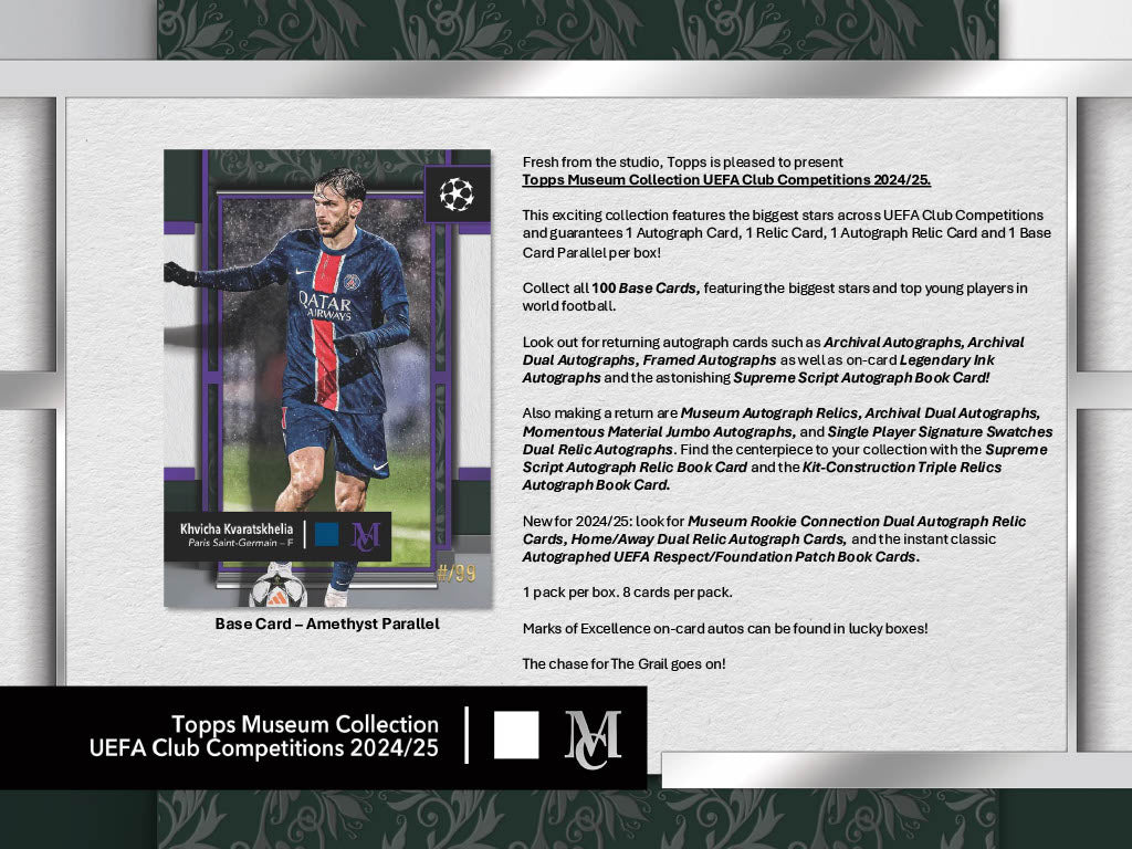 2024-25 Topps Museum Collection UEFA Club Competitions Soccer Hobby Box