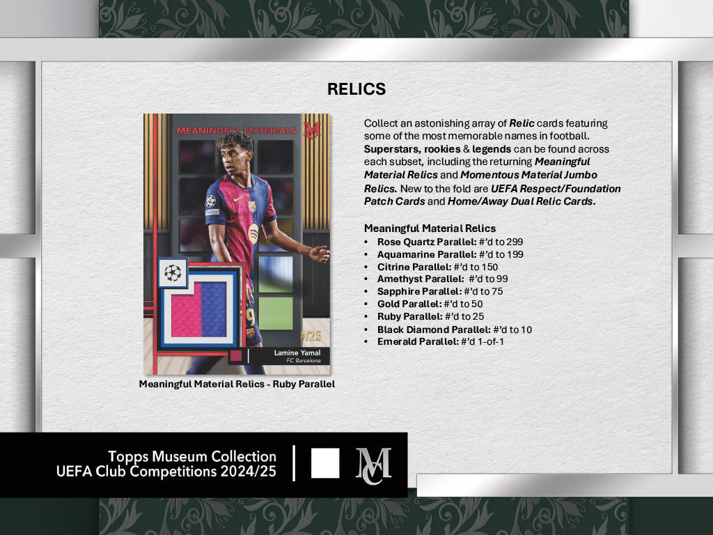 2024-25 Topps Museum Collection UEFA Club Competitions Soccer Hobby Box