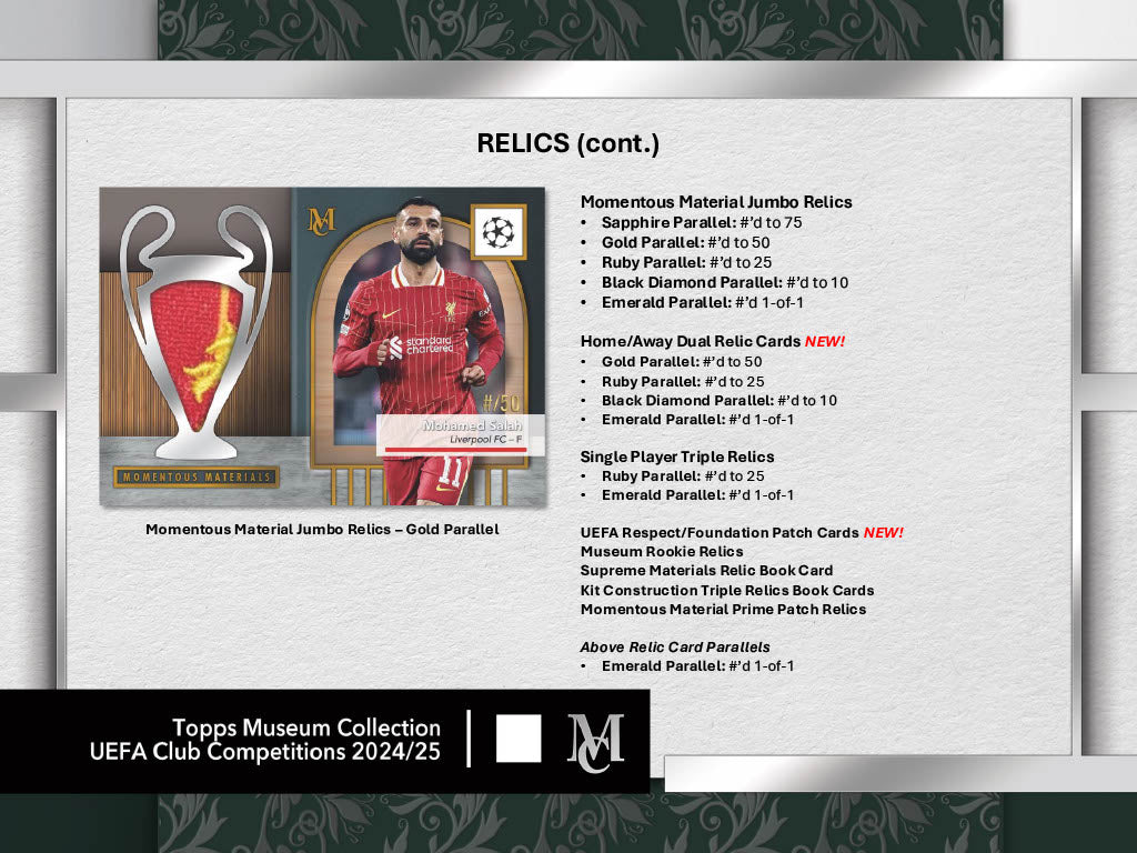2024-25 Topps Museum Collection UEFA Club Competitions Soccer Hobby Box