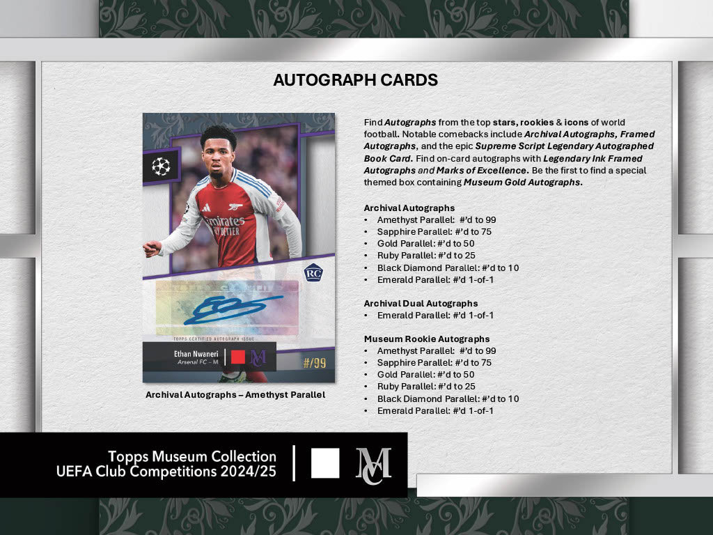2024-25 Topps Museum Collection UEFA Club Competitions Soccer Hobby Box