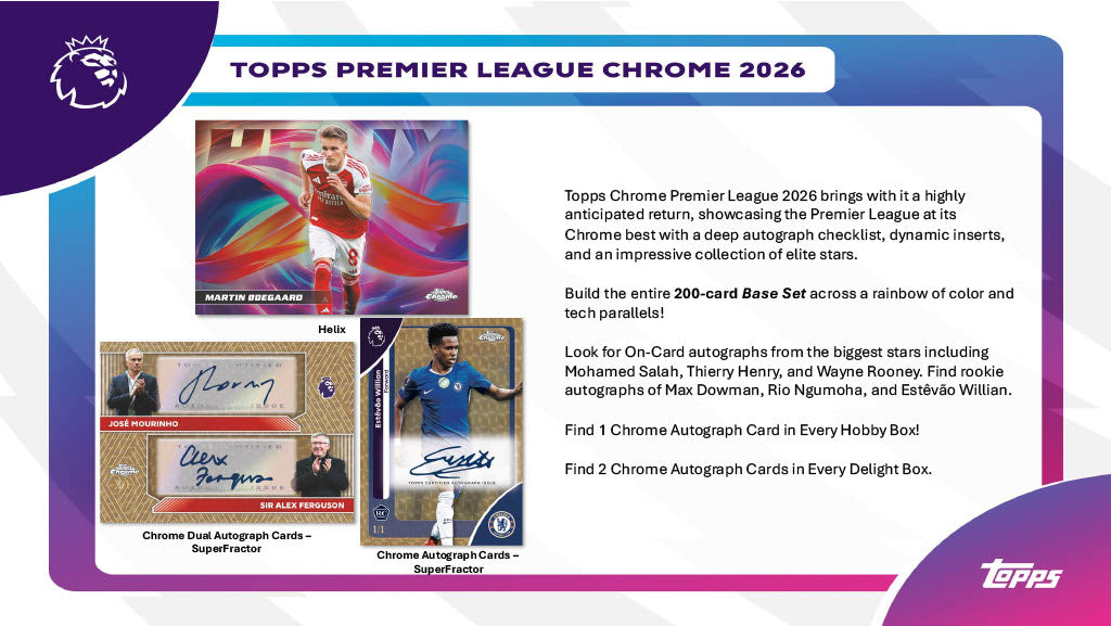 2026 Topps Chrome English Premier League EPL Soccer Hobby Box