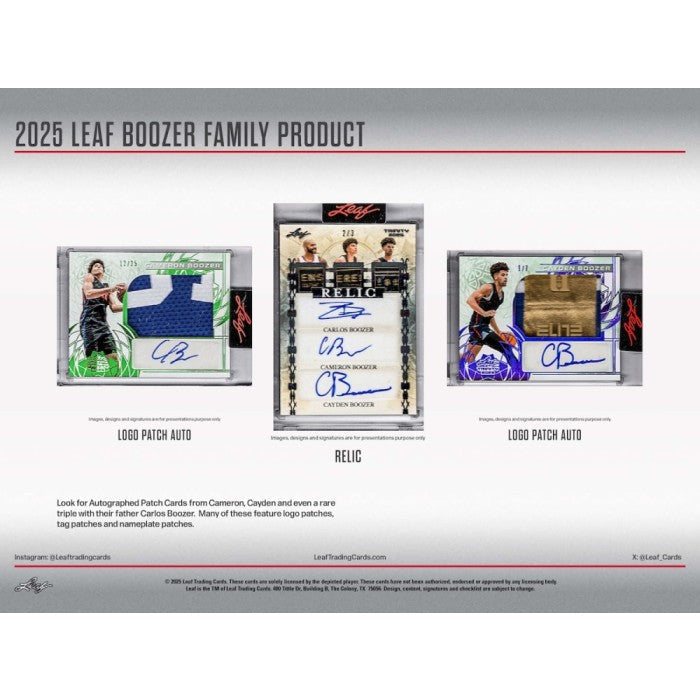 2025 Leaf Boozer Family Basketball Box (Presell)