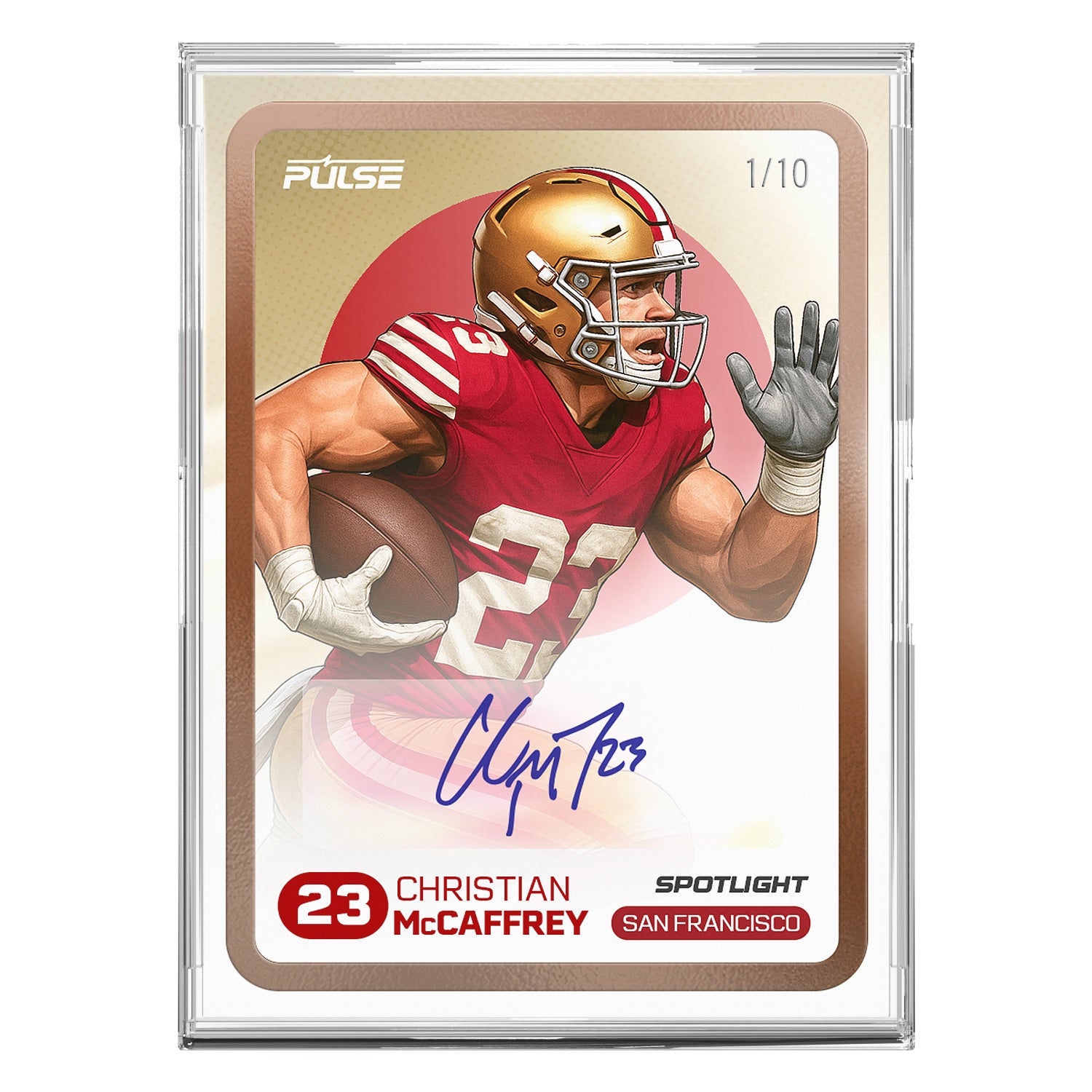 2025 Pulse On Demand Christian McCaffrey Autographed Spotlight Card