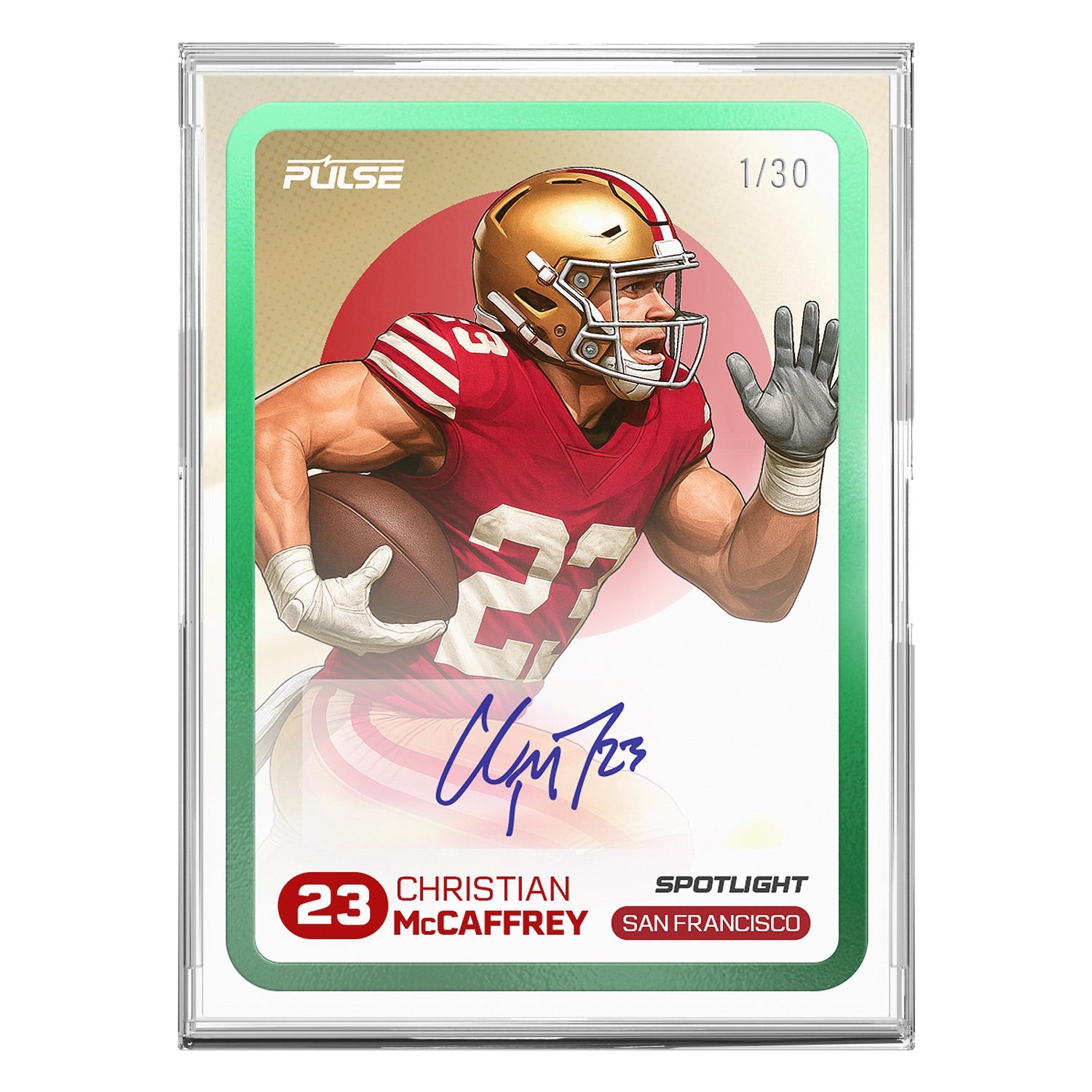 2025 Pulse On Demand Christian McCaffrey Autographed Spotlight Card