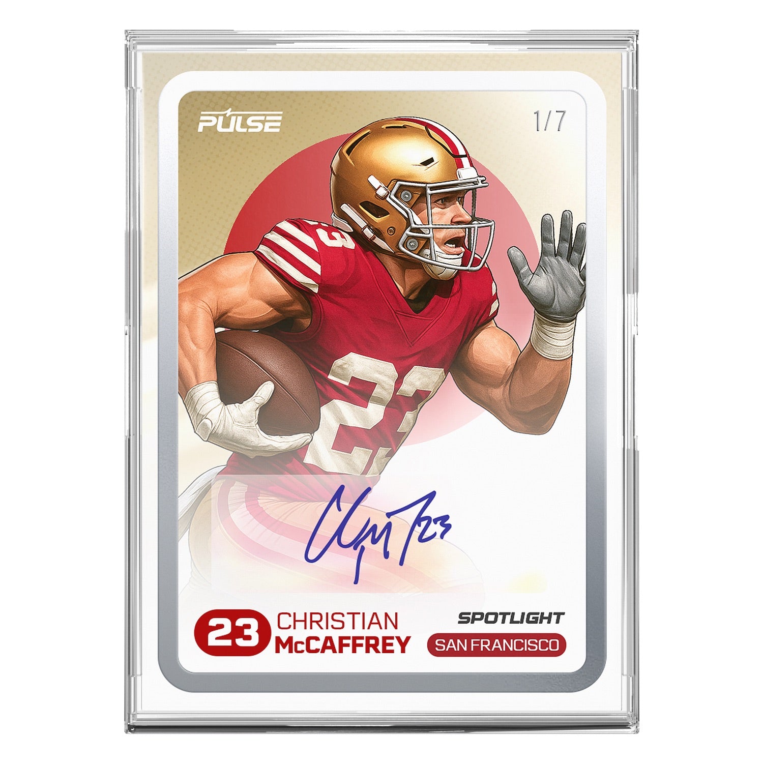 2025 Pulse On Demand Christian McCaffrey Autographed Spotlight Card