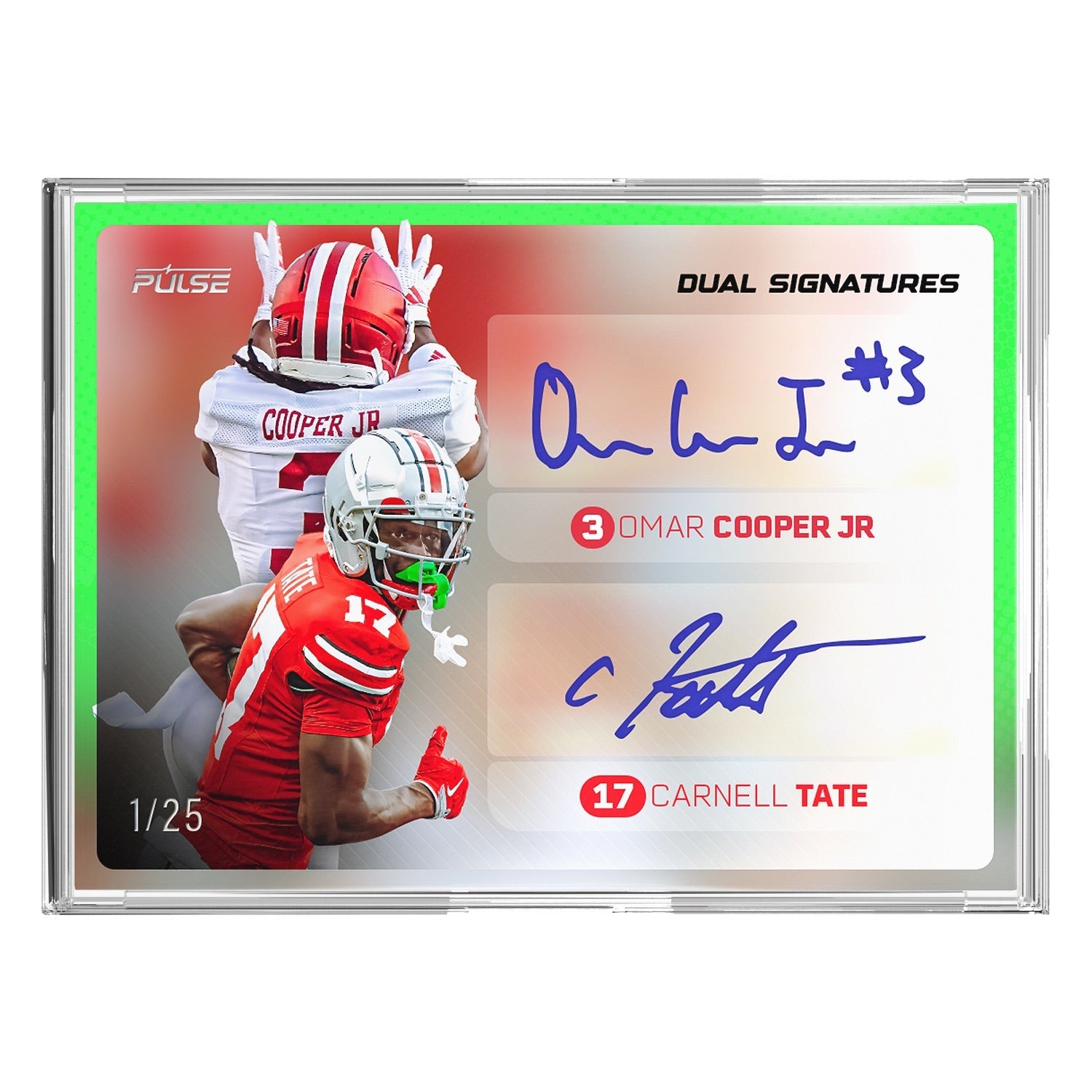2025 Pulse On Demand Championship Dual Signatures – Omar Cooper Jr & Carnell Tate Autograph Card