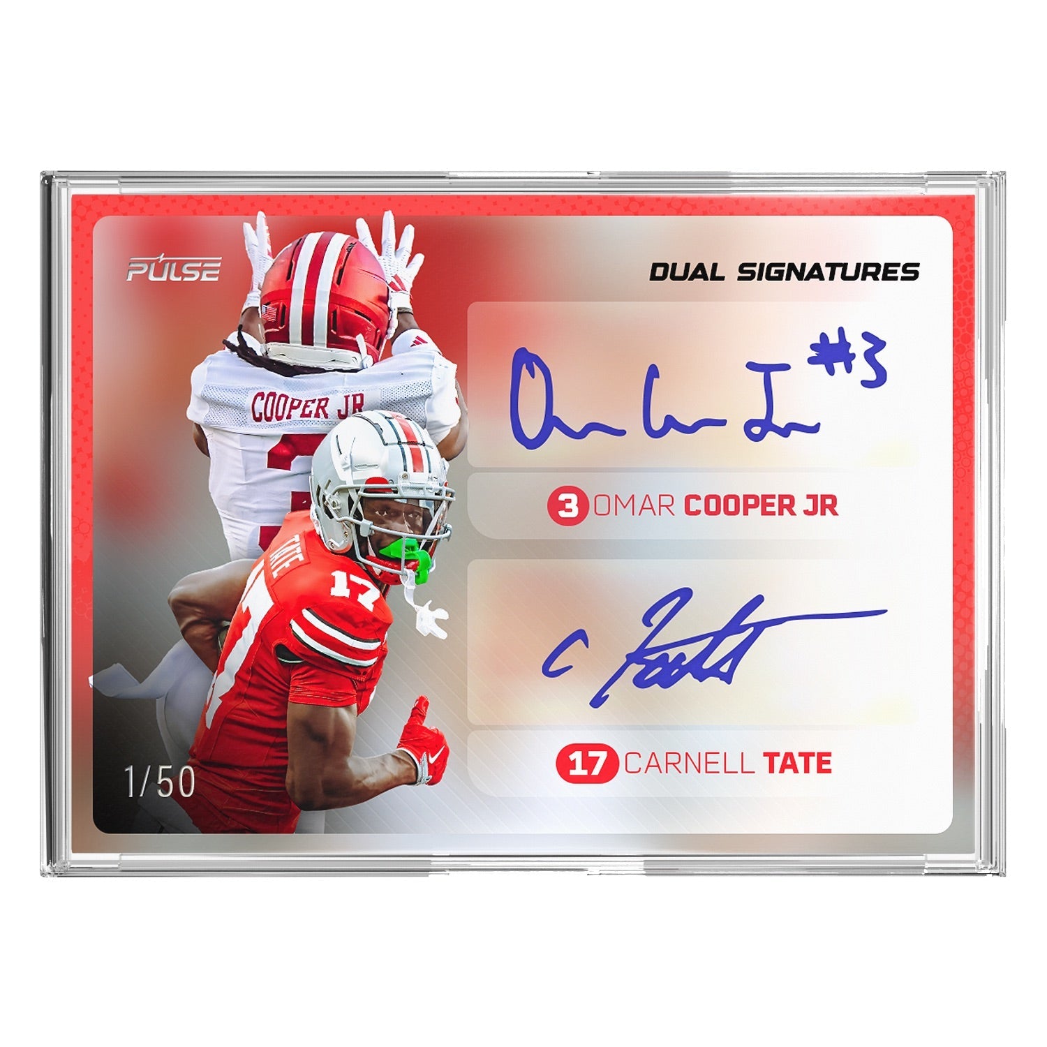 2025 Pulse On Demand Championship Dual Signatures – Omar Cooper Jr & Carnell Tate Autograph Card