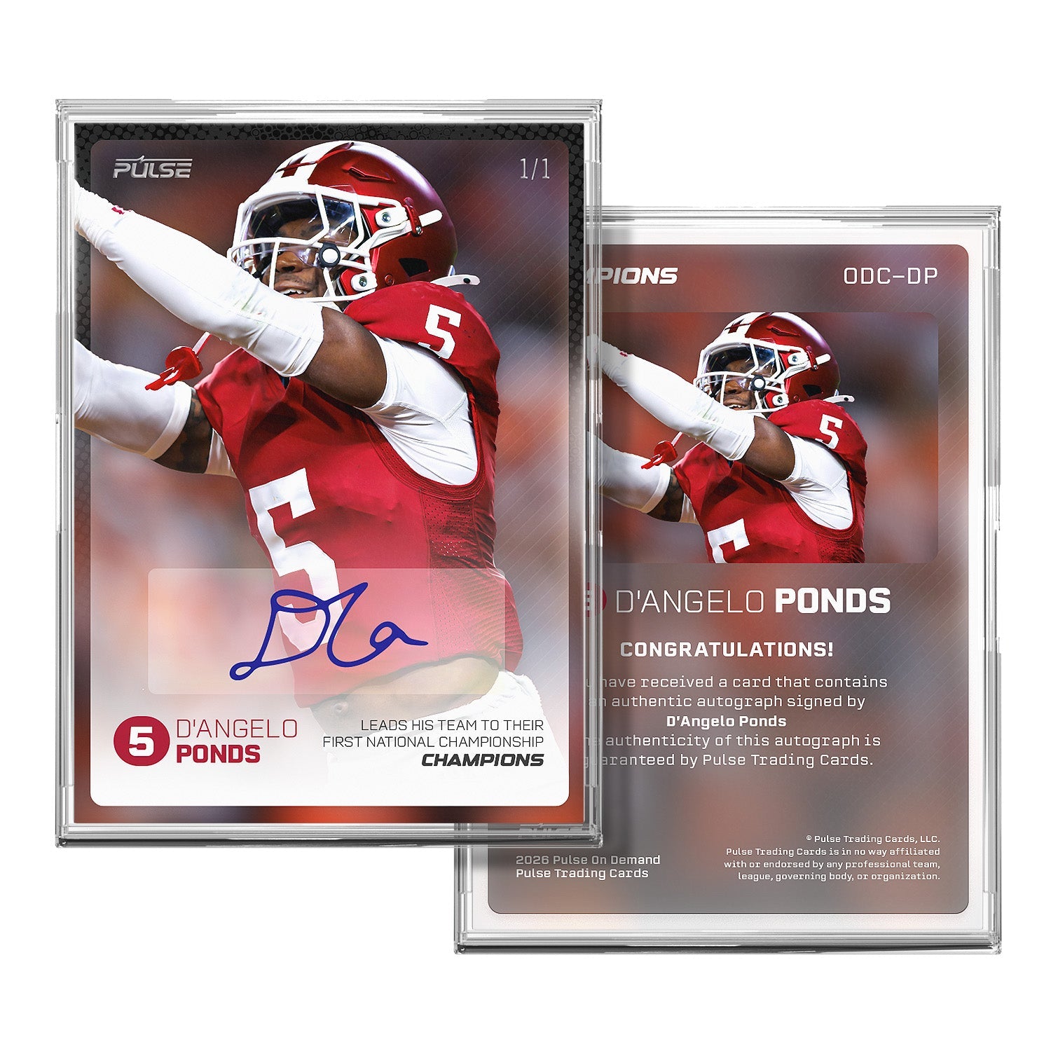 2026 Pulse On Demand D'Angelo Ponds Autographed Champions Card