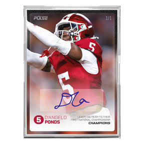 2026 Pulse On Demand D'Angelo Ponds Autographed Champions Card