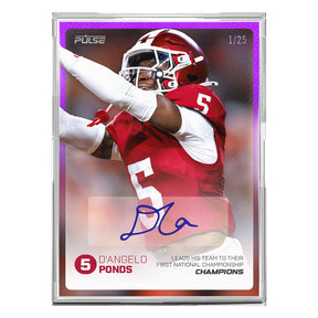 2026 Pulse On Demand D'Angelo Ponds Autographed Champions Card