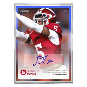2026 Pulse On Demand D'Angelo Ponds Autographed Champions Card