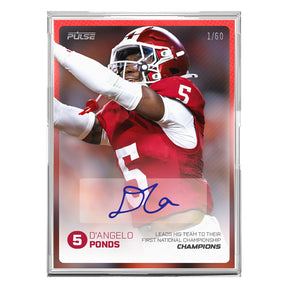 2026 Pulse On Demand D'Angelo Ponds Autographed Champions Card