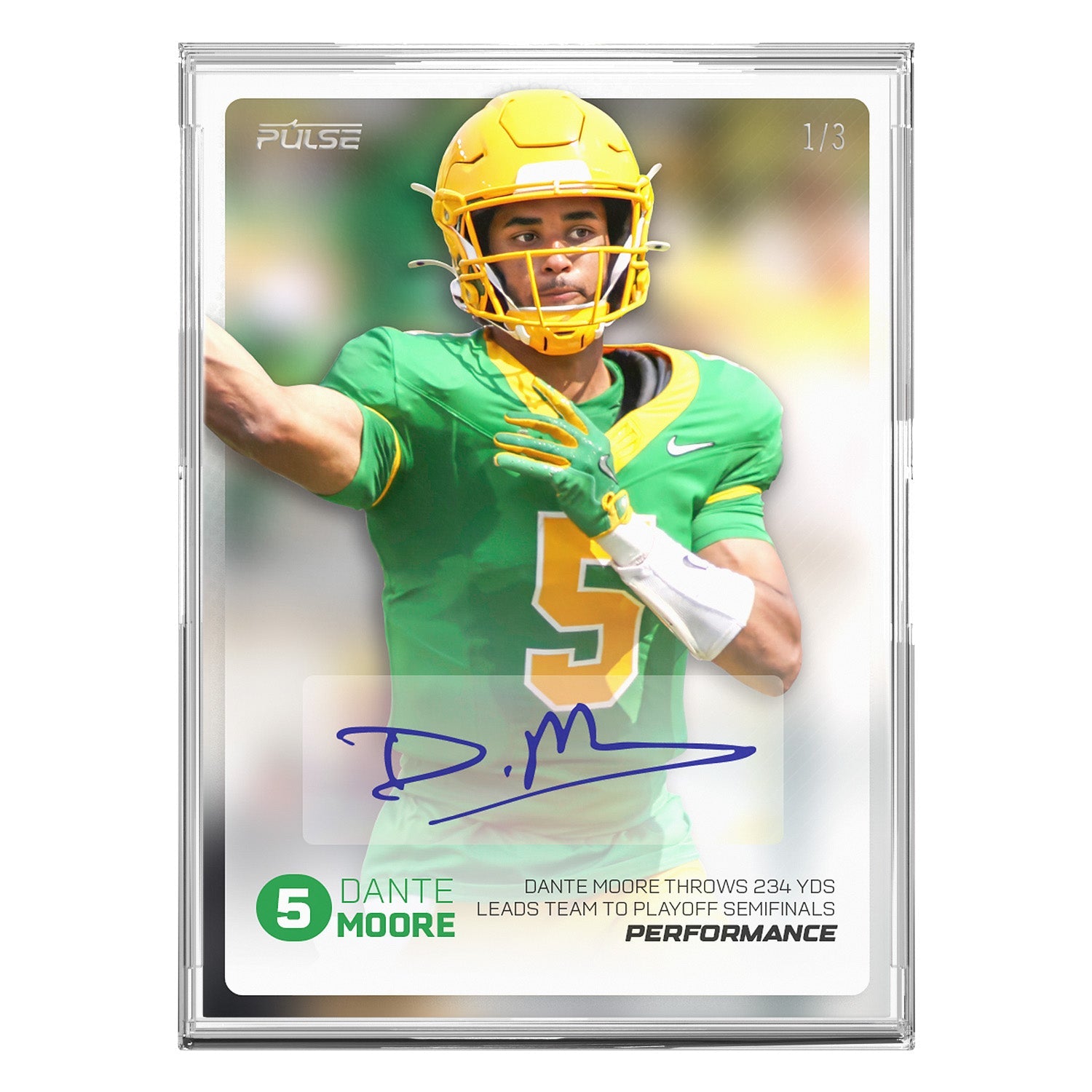 2026 Pulse On Demand Dante Moore Performance Autograph Card