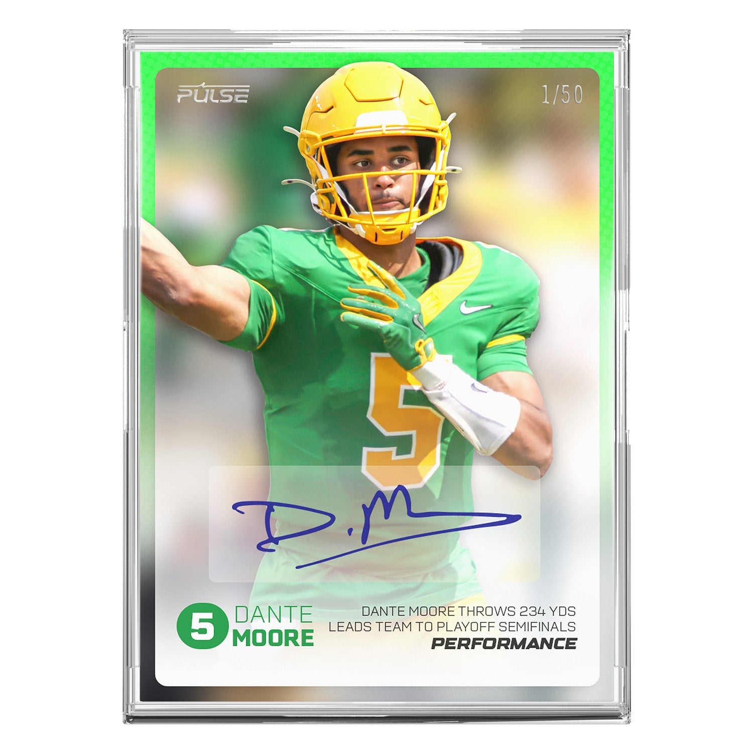 2026 Pulse On Demand Dante Moore Performance Autograph Card