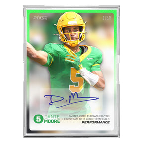 2026 Pulse On Demand Dante Moore Performance Autograph Card