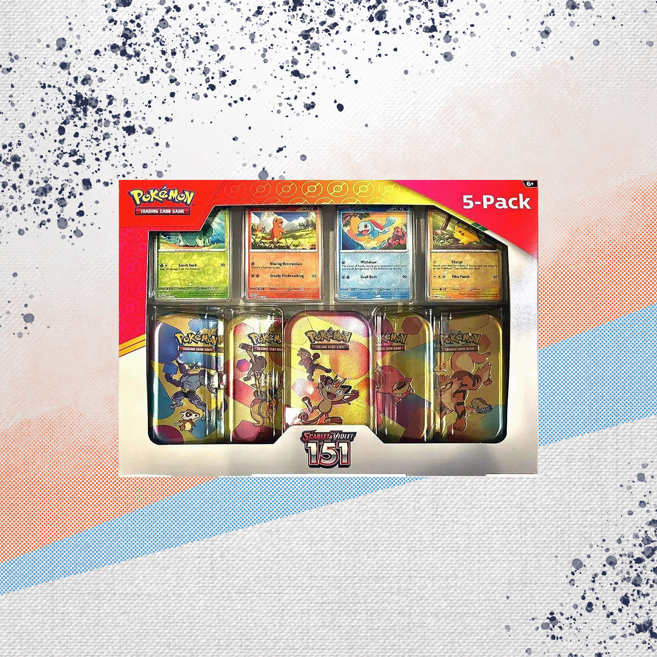 Pokemon 151 Costco 5 Pack Mini Tin Box