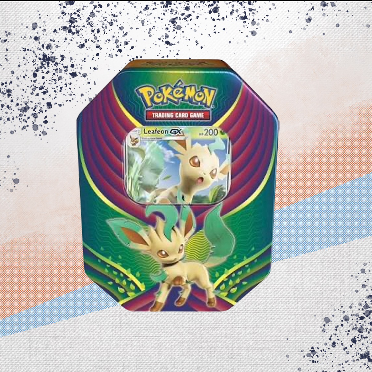Pokemon Evolutions Leafeon GX Celebration Tin