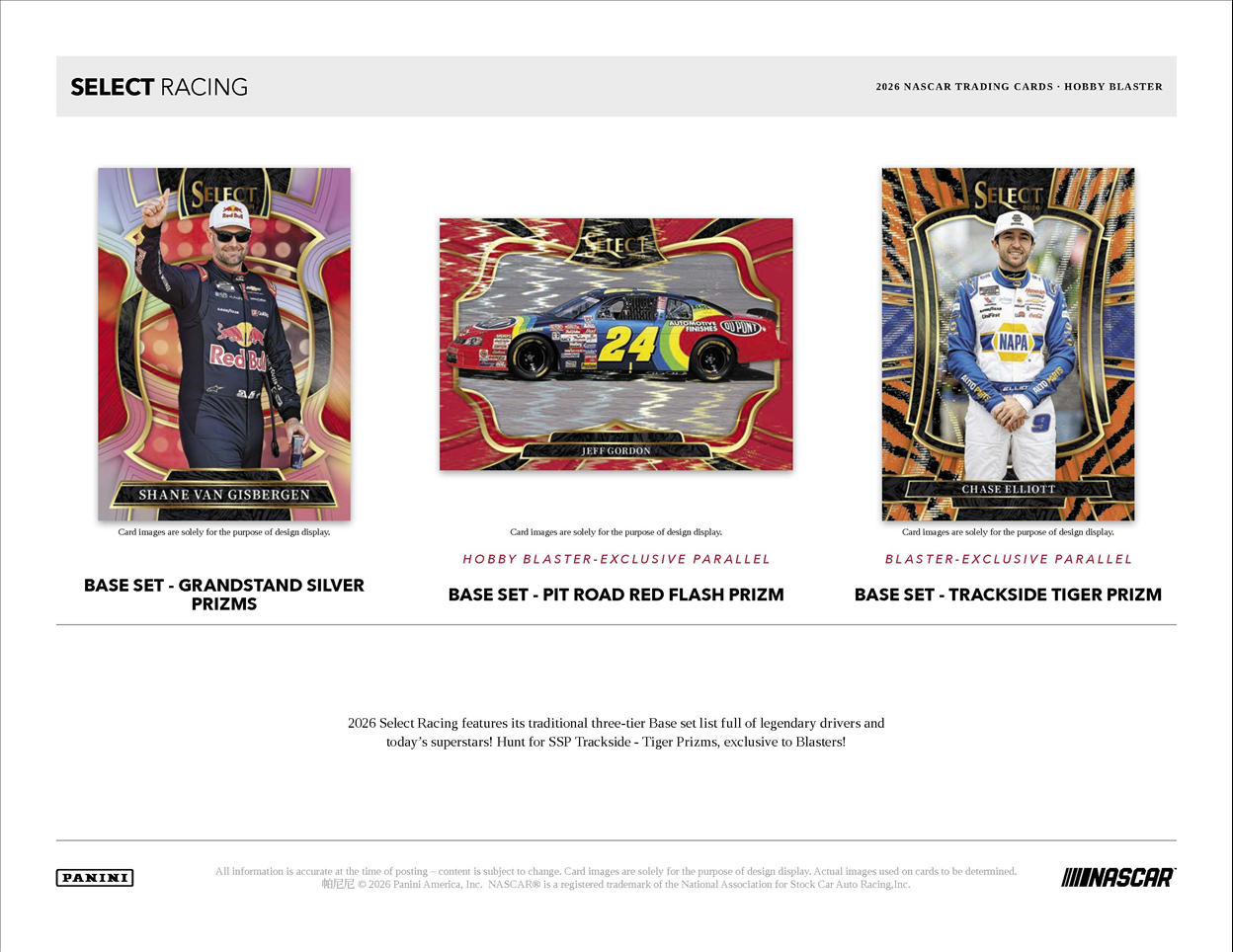 2026 Panini Select NASCAR Racing Hobby Blaster 20-Box Case