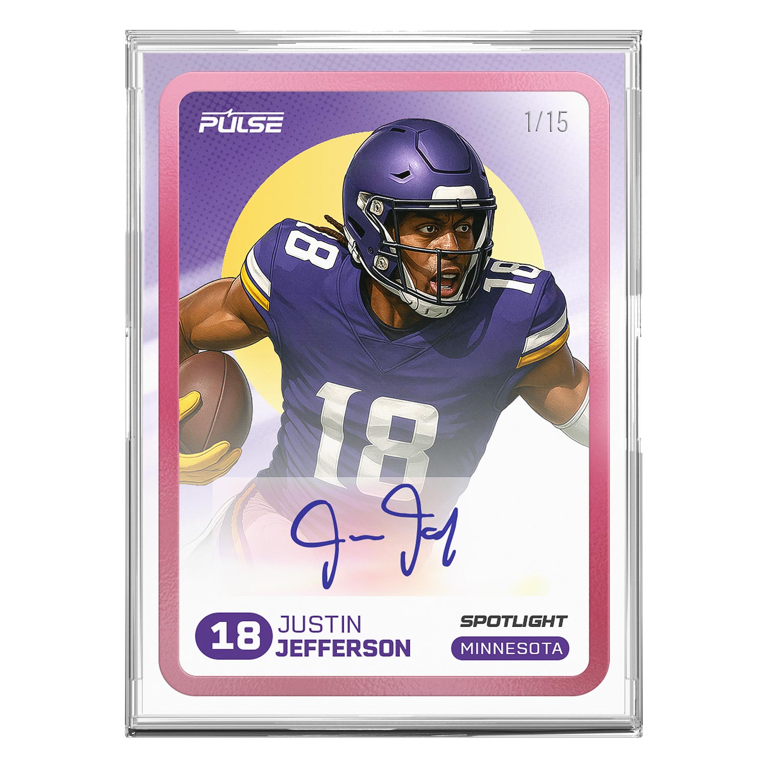 2025 Pulse On Demand Justin Jefferson Autographed Spotlight Card