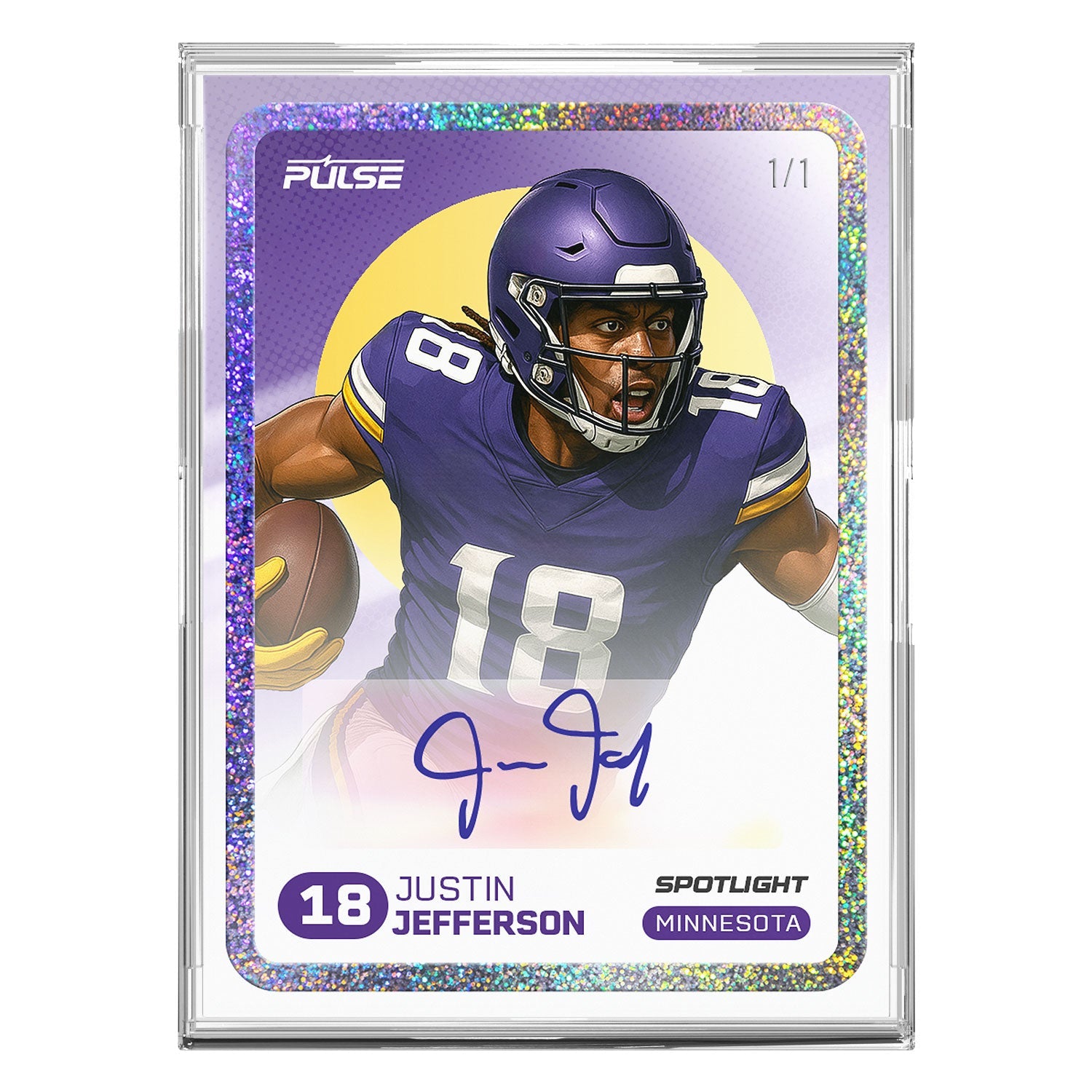 2025 Pulse On Demand Justin Jefferson Autographed Spotlight Card