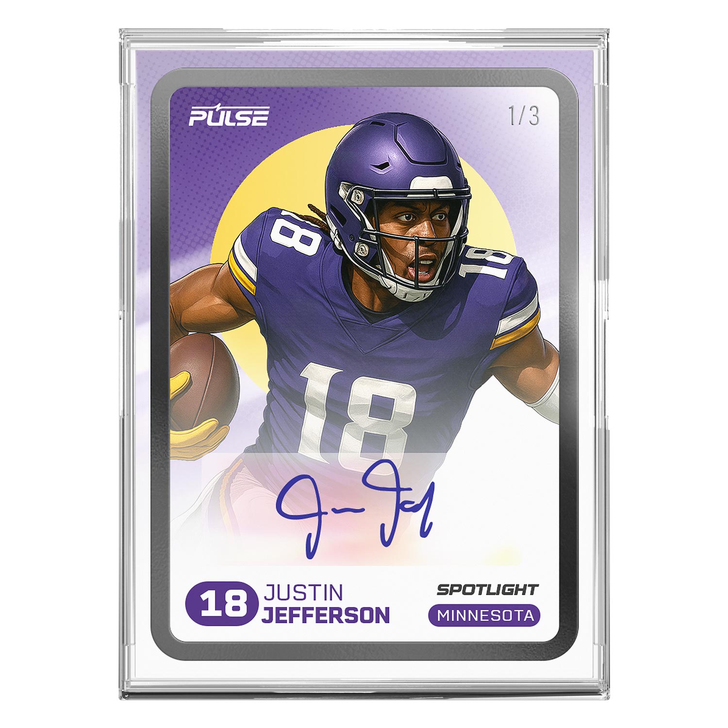 2025 Pulse On Demand Justin Jefferson Autographed Spotlight Card