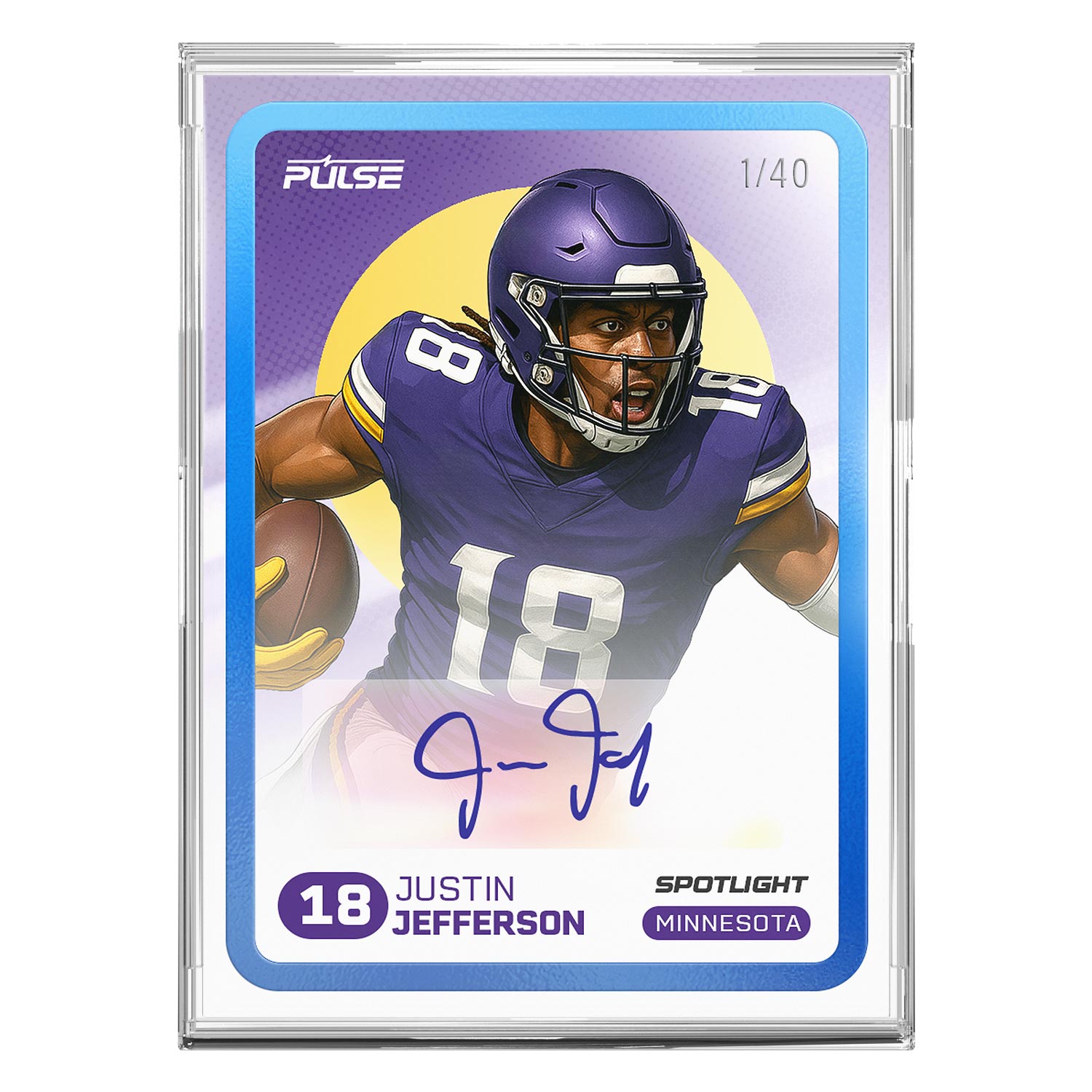 2025 Pulse On Demand Justin Jefferson Autographed Spotlight Card