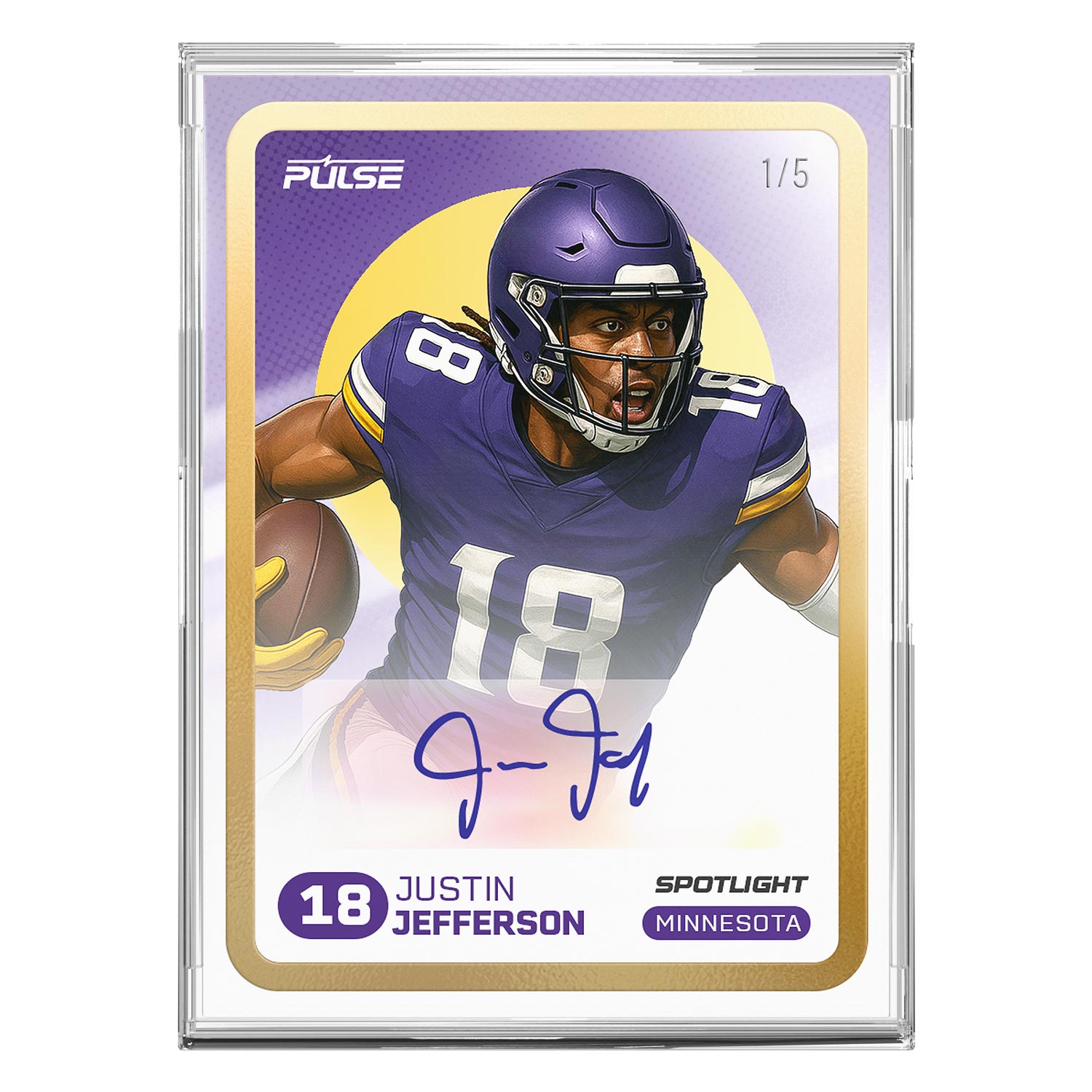2025 Pulse On Demand Justin Jefferson Autographed Spotlight Card