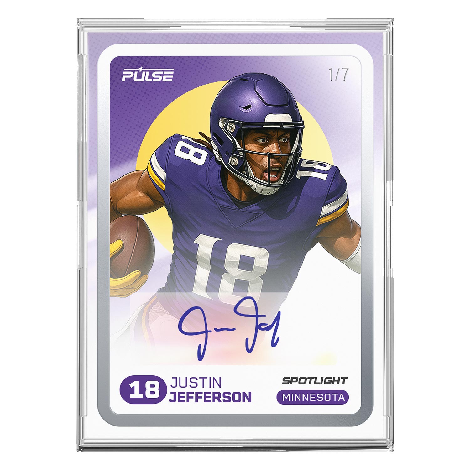 2025 Pulse On Demand Justin Jefferson Autographed Spotlight Card