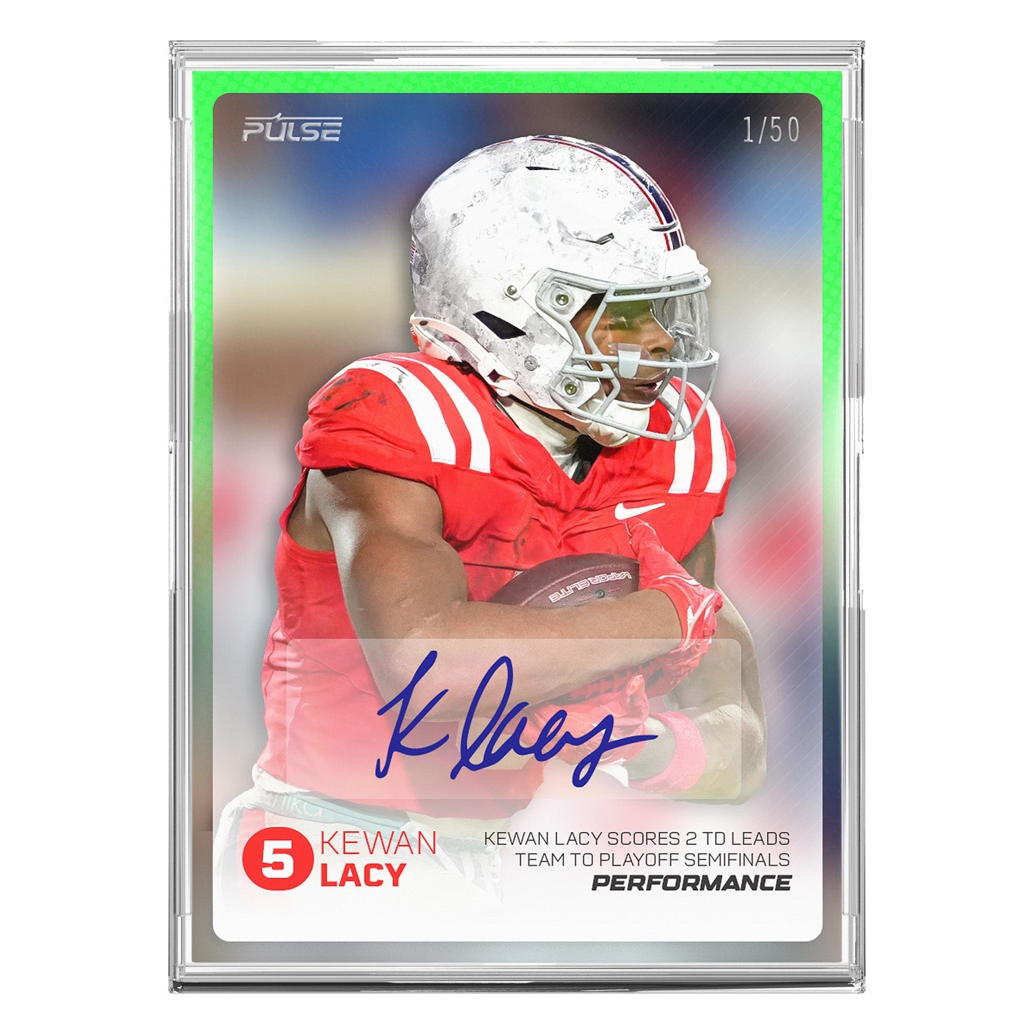 2026 Pulse On Demand Kewan Lacy Performance Autograph Card