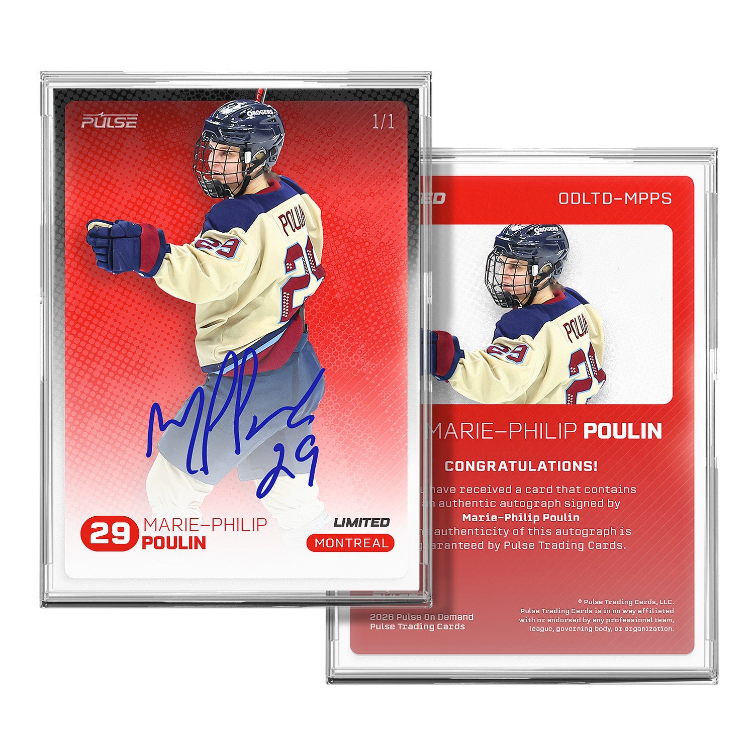 2026 Pulse On Demand Limited – Marie-Philip Poulin On-Card Autograph Card