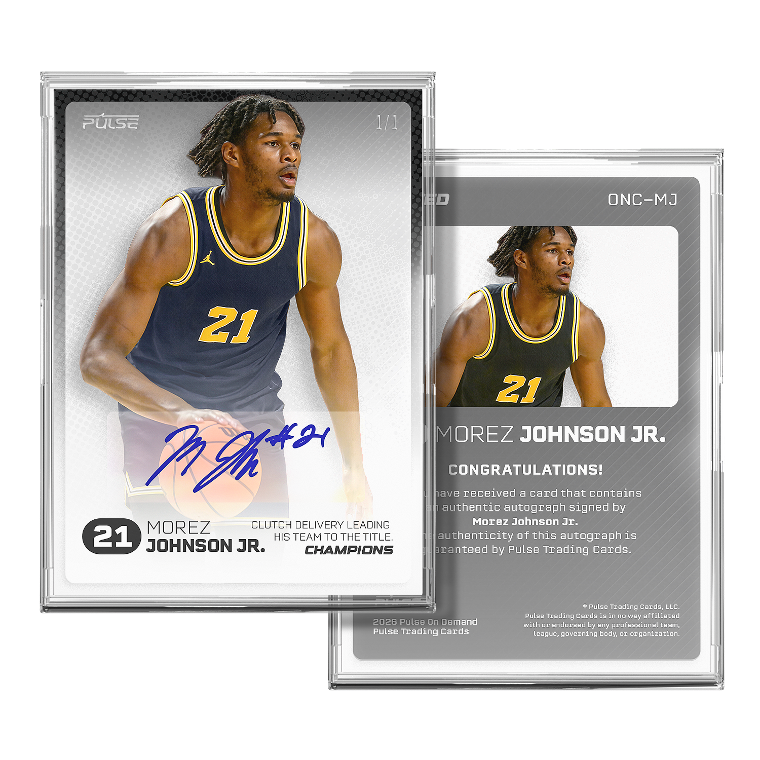 2026 Pulse On Demand 3 Card Champions Card Set - Yaxel Lendeborg, Morez Johnson Jr. + Exclusive Dual Autographed Card