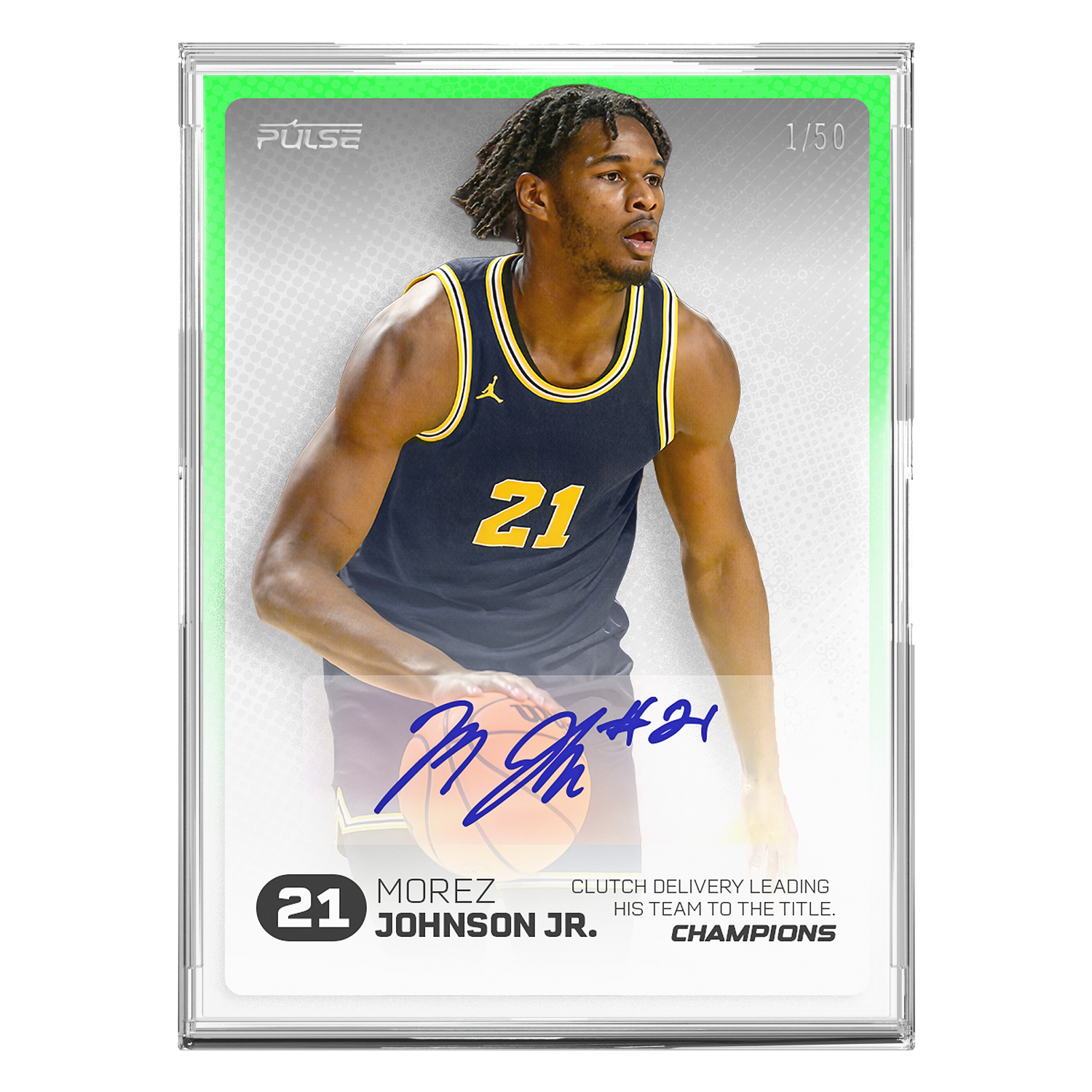 2026 Pulse On Demand Morez Johnson Jr. Autographed Champions Card