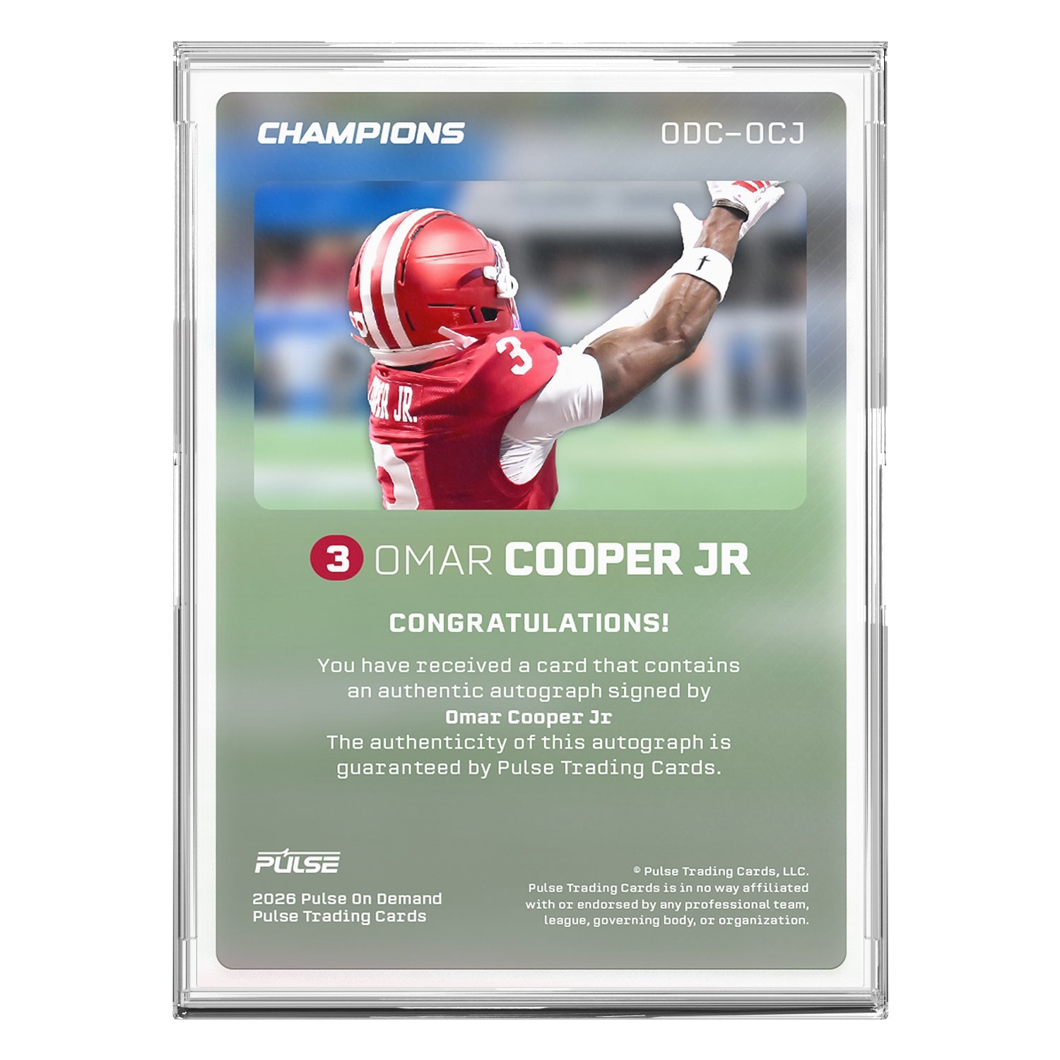2026 Pulse On Demand Omar Cooper Jr Autographed Champions Card