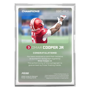 2026 Pulse On Demand Omar Cooper Jr Autographed Champions Card