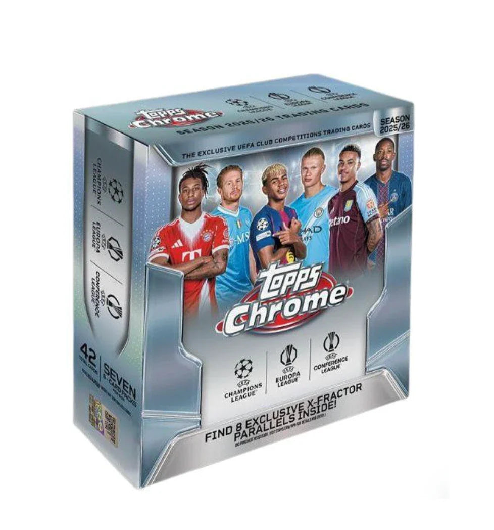 2025/26 Topps UEFA Club Competitions Chrome Soccer Mega Box