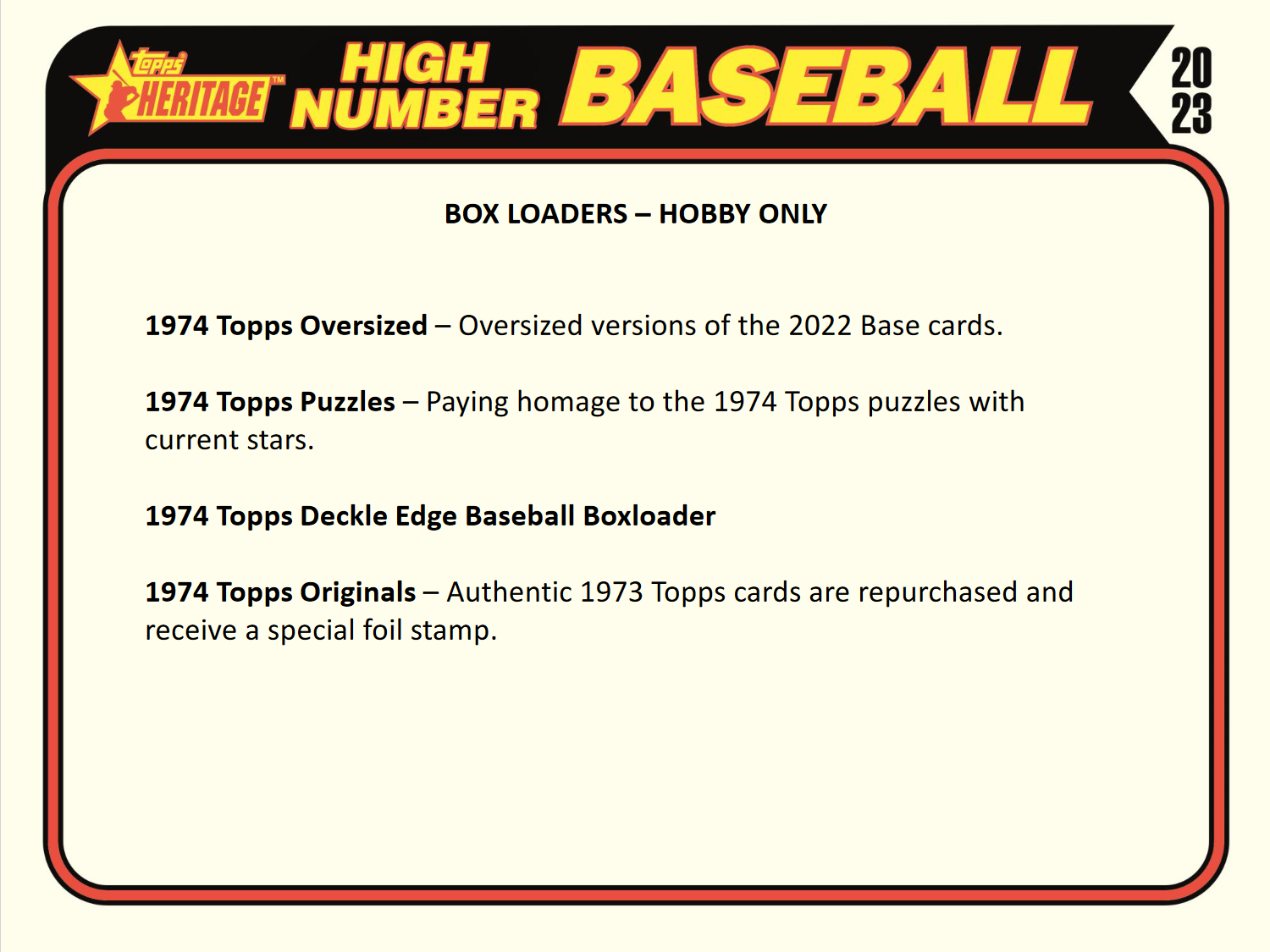 2023 Topps Heritage HIGH Number Baseball Hobby Box