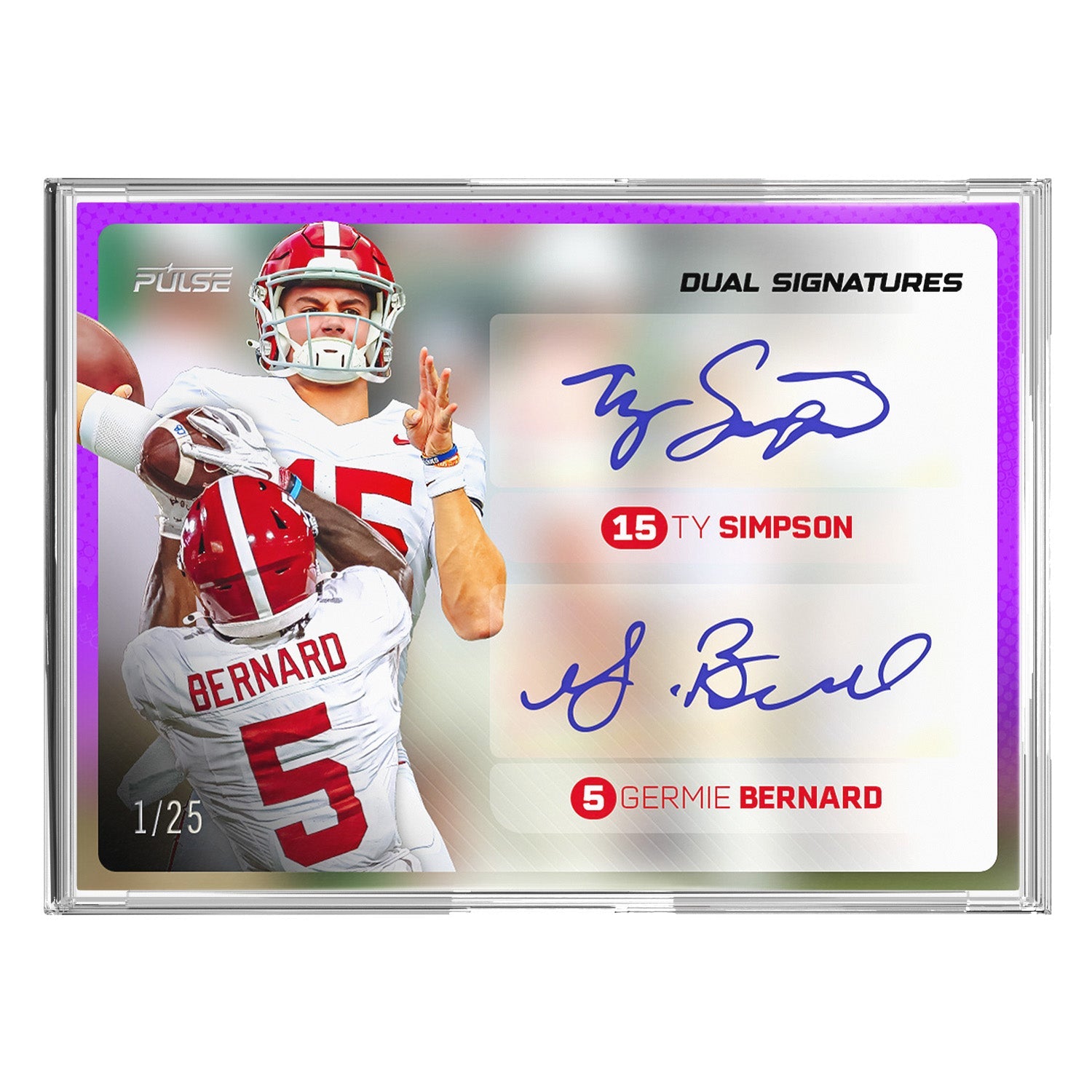 2025 Pulse On Demand Dual Signatures – Ty Simpson & Germie Bernard Autograph Card
